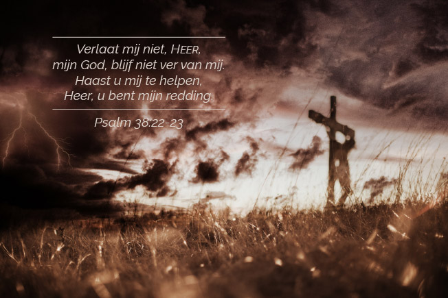 Verlaat mij niet, HEER, mijn God, blijf niet ver van mij. Haast u mij te helpen, Heer, u bent mijn redding.